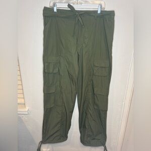 Faded Rose Olive‎ Green Cargo Pants Baggy Joggers Utility Large